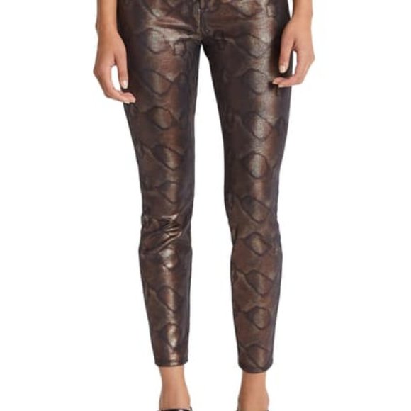 MOTHER Pants - MOTHER Looker Snake Texture High Waist Skinny Pant